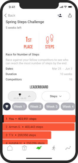 Workout Challenge App Leaderboard #1