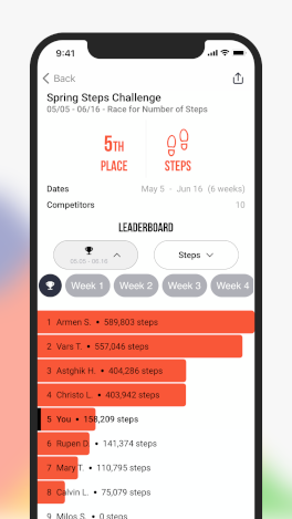 Workout Challenge App With Friends Leaderboard